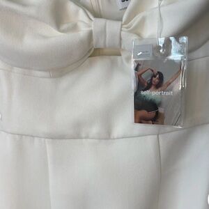 Self-Portrait Cream Bow Bustier Dress